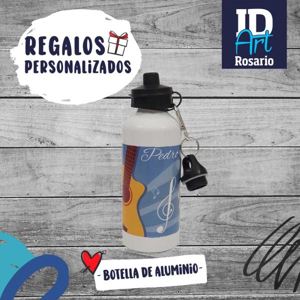 botella de aluminio hecha por ID Art Rosario