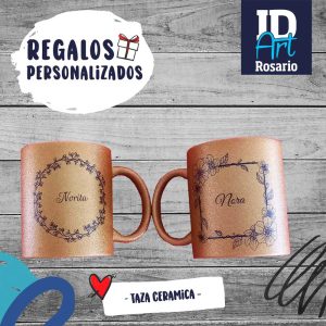 Taza dorada hecha por ID Art Rosario